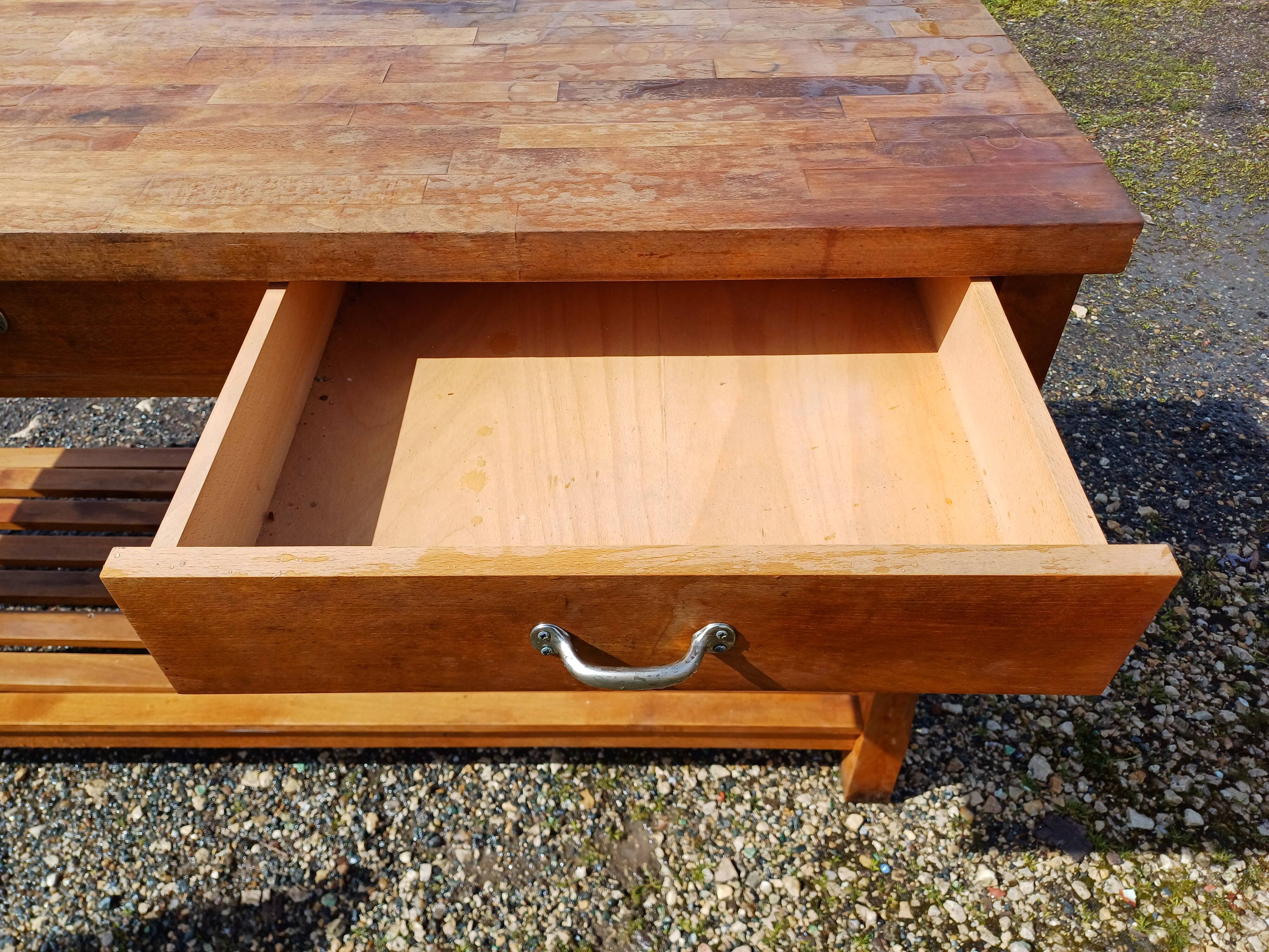 Wooden Drapery Table, 3 Drawers.