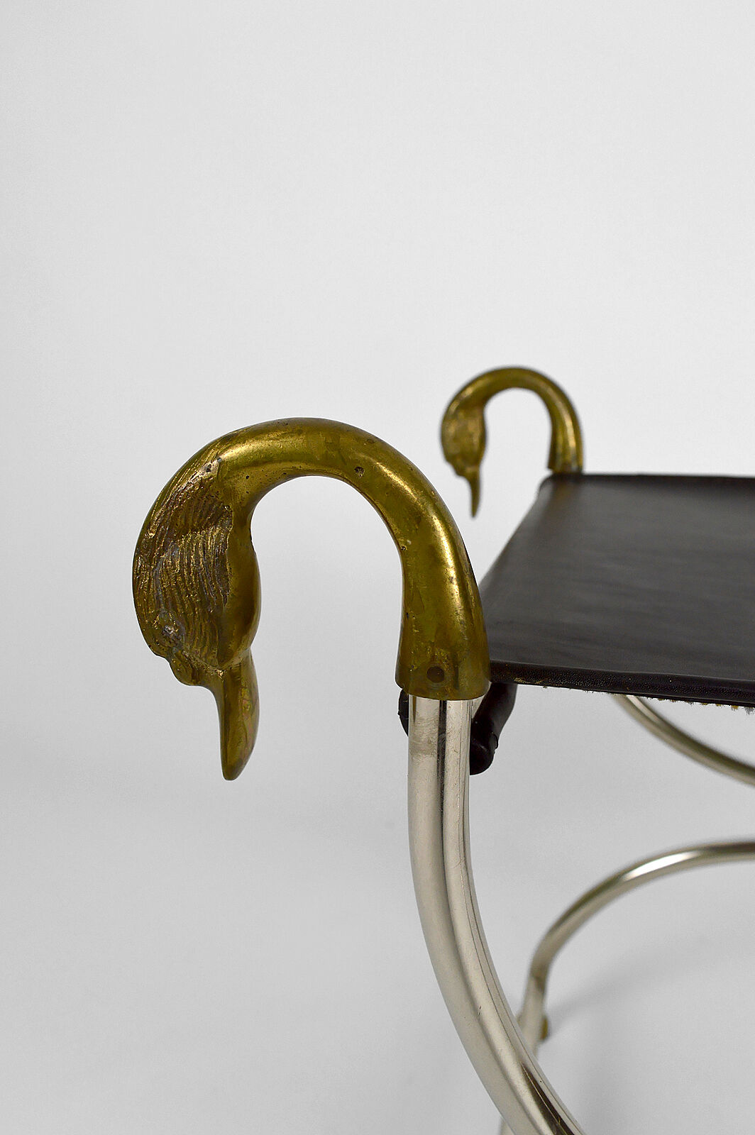Neoclassical swan-headed curule circa 1960