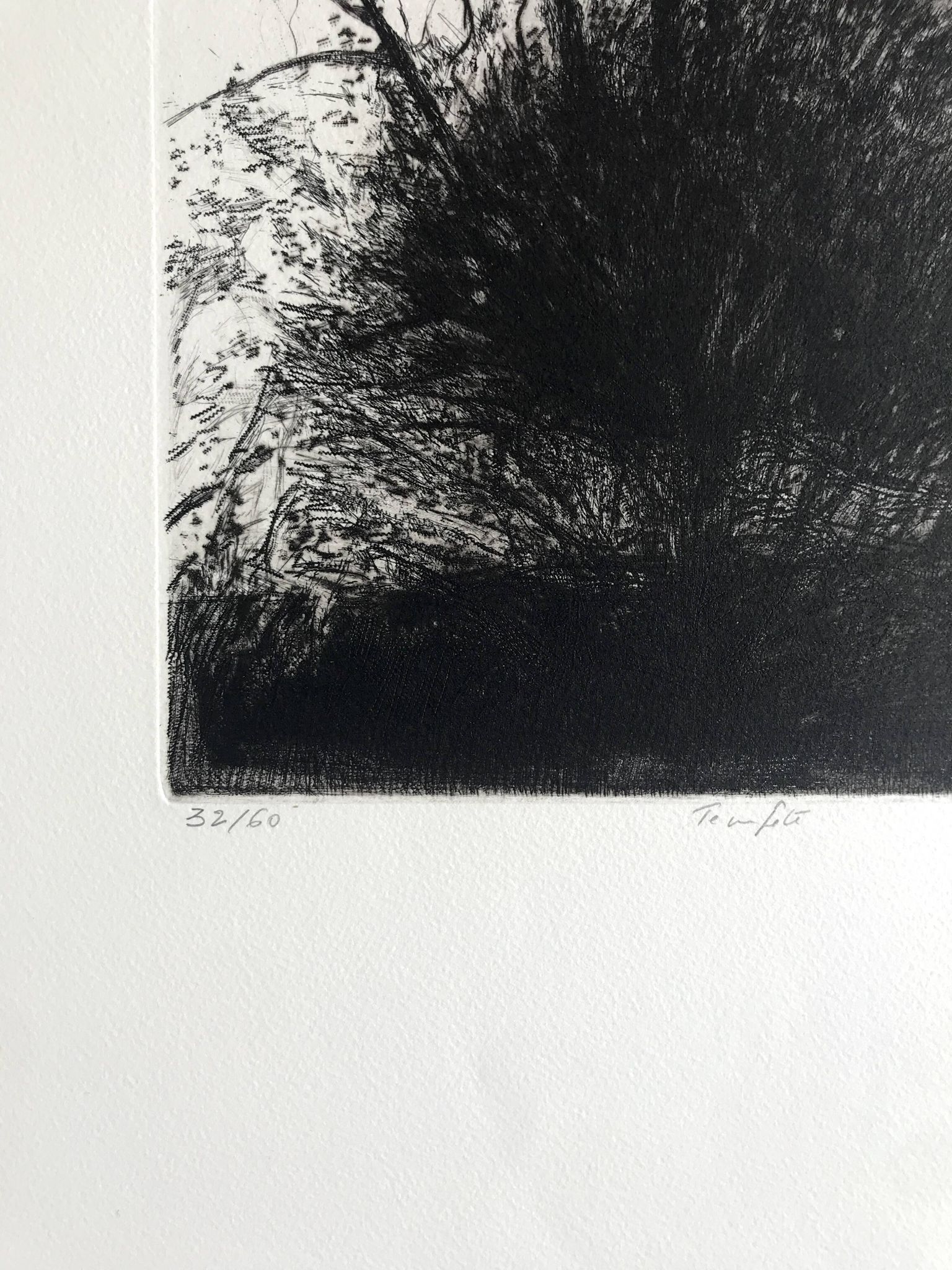 Nicole Bouharmont, tempête, 2013, pointe sèche originale signée