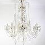 Prism chandelier - Five glass arms - Electric - c. 1890