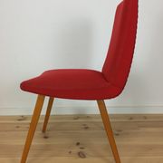 Chaise Steiner vintage années 60 rouge bois