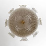 Vistosi Mid-Century Modern Italian Murano Glass and Brass Chandelier, 1960