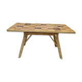 Rattan and ceramic table 1960