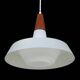 Rare Ernst Voss pendant lamp / glass / teak / aluminium / mid-century Danish modern design / 1960s