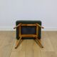 High stool seat boucle fleece green - round beech legs