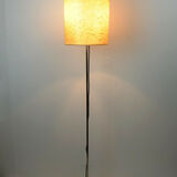 Floor lamp fiberglass shade chrome black metal 1960s