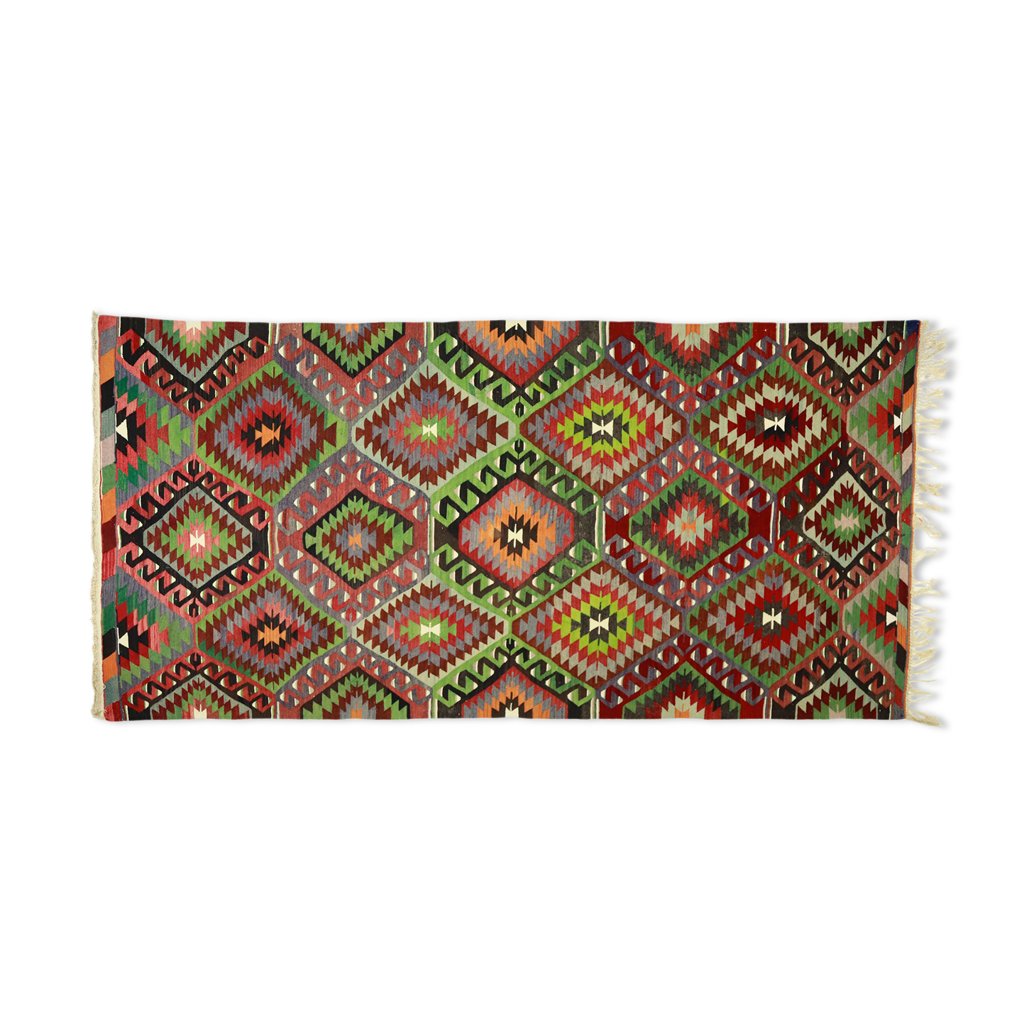Anatolian handmade kilim rug 340 cm x 167 cm