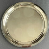 Circular silver metal tray