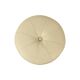 Vintage round wooden pouf skai cream color off white 38cm