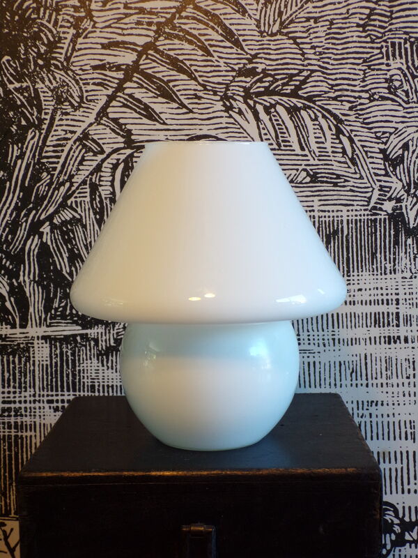 Lampe champignon vintage en opaline