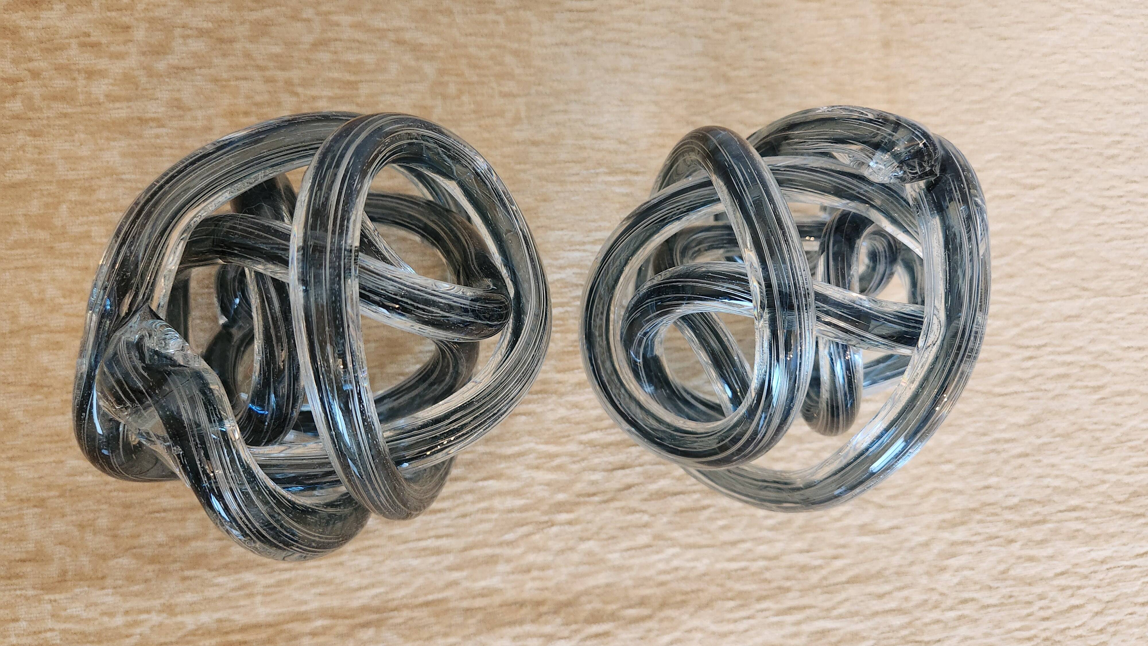 Pair of smoked grey blown glass bookends