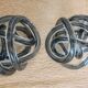 Pair of smoked grey blown glass bookends