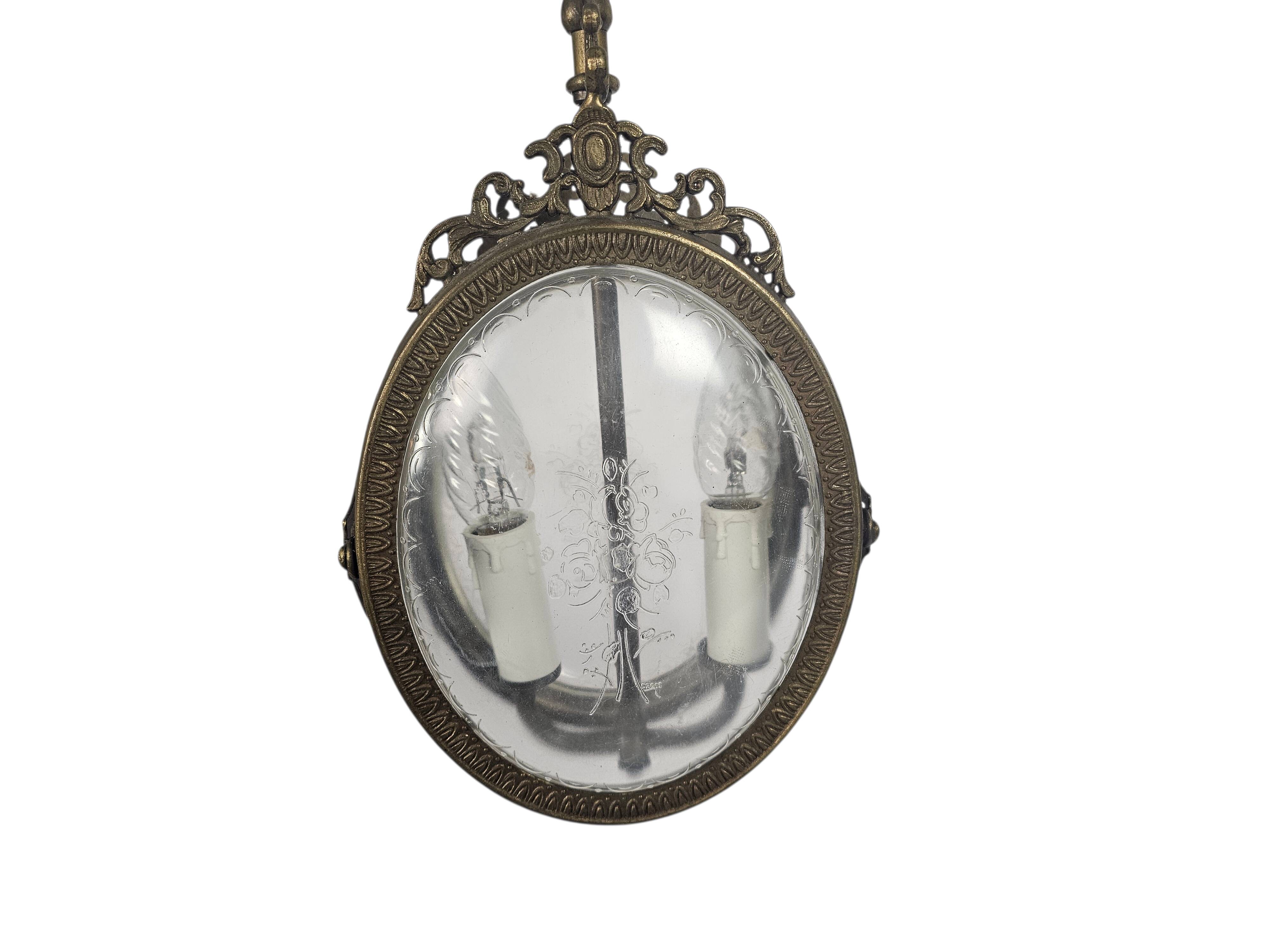 Pendant lamp - Hollywood Regency style - 'Cross' - gold-colored - gilded