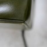 Pair of tubular armchairs, imitation leather. Circa 1950