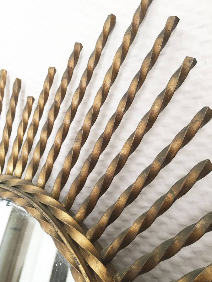 Mirror sun brass twisted, 1960 - 55x55cm