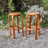Pair of Artek type 64 bar stools from the 80s