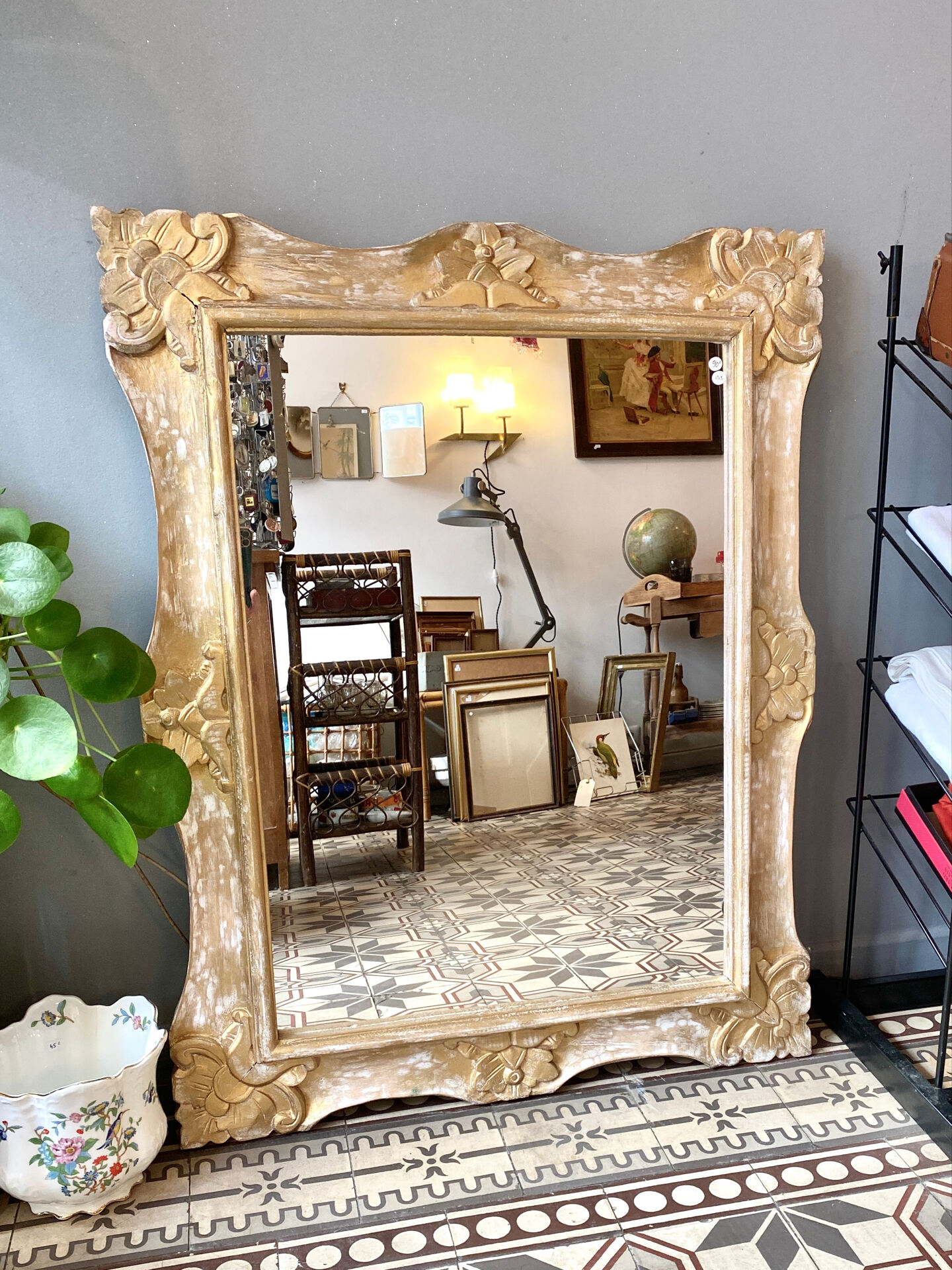 Large gilded wooden mirror