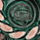 Antique woven fruit bowl in green Vallauris earthenware.
