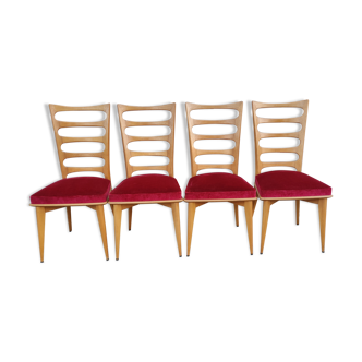 Series of 4 art deco chairs