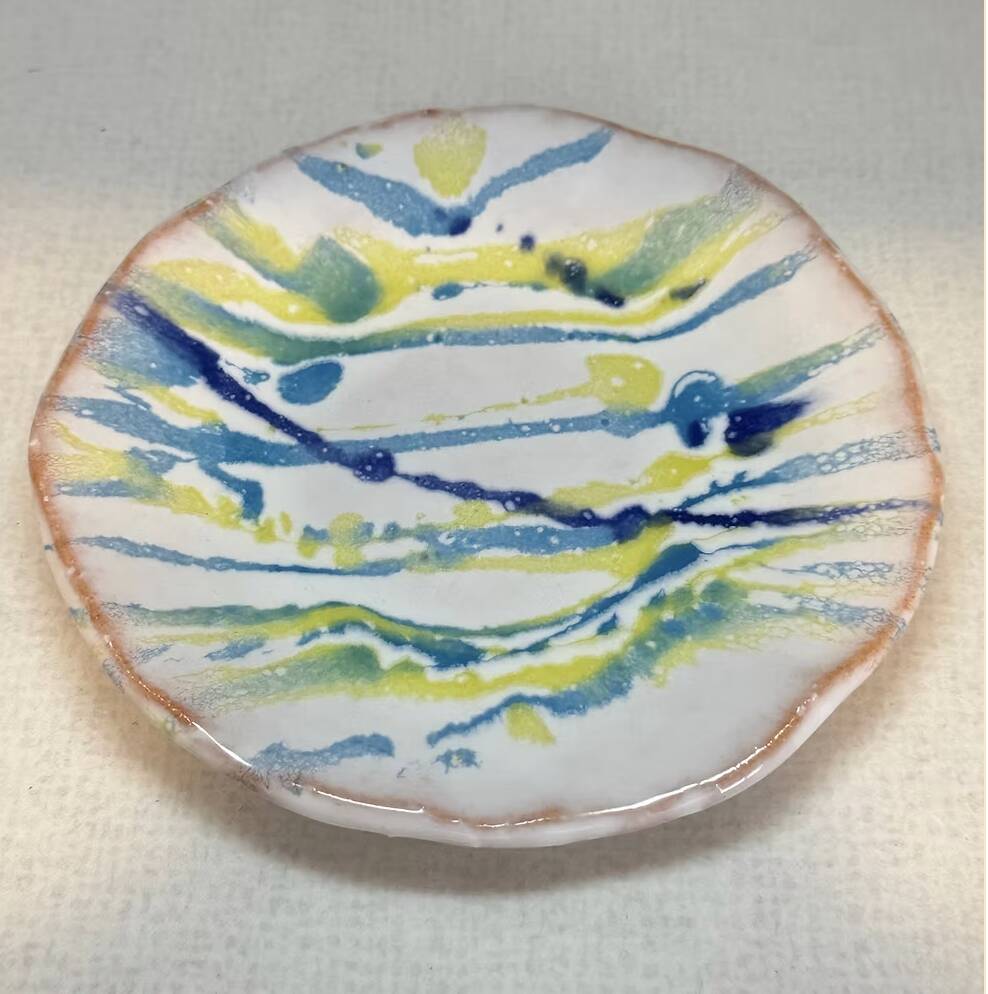 Hagi Ware Hand-Trailed Plate, 13.5 cm — Seseragi