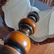 Table lamp foot turned wood and lampshade pagoda ecru/brown, seventies