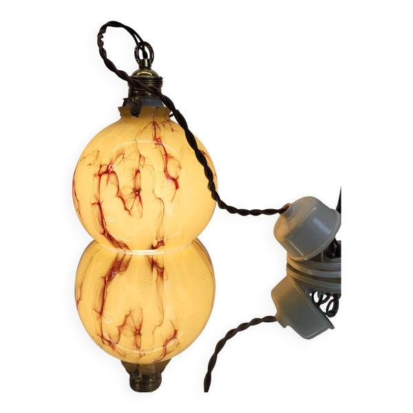 Lampe art déco en glaçure opaline Verreries de Scailmont Henri Heemskerk België