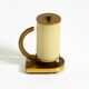 Rare and beautiful 1940s brass table lamp with opal glass shade