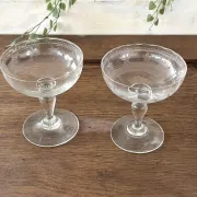 Champagne coupes etched set of 4