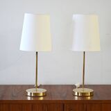 Paire de lampes de chevet scandinaves en laiton