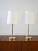 Pair of Scandinavian brass bedside lamps