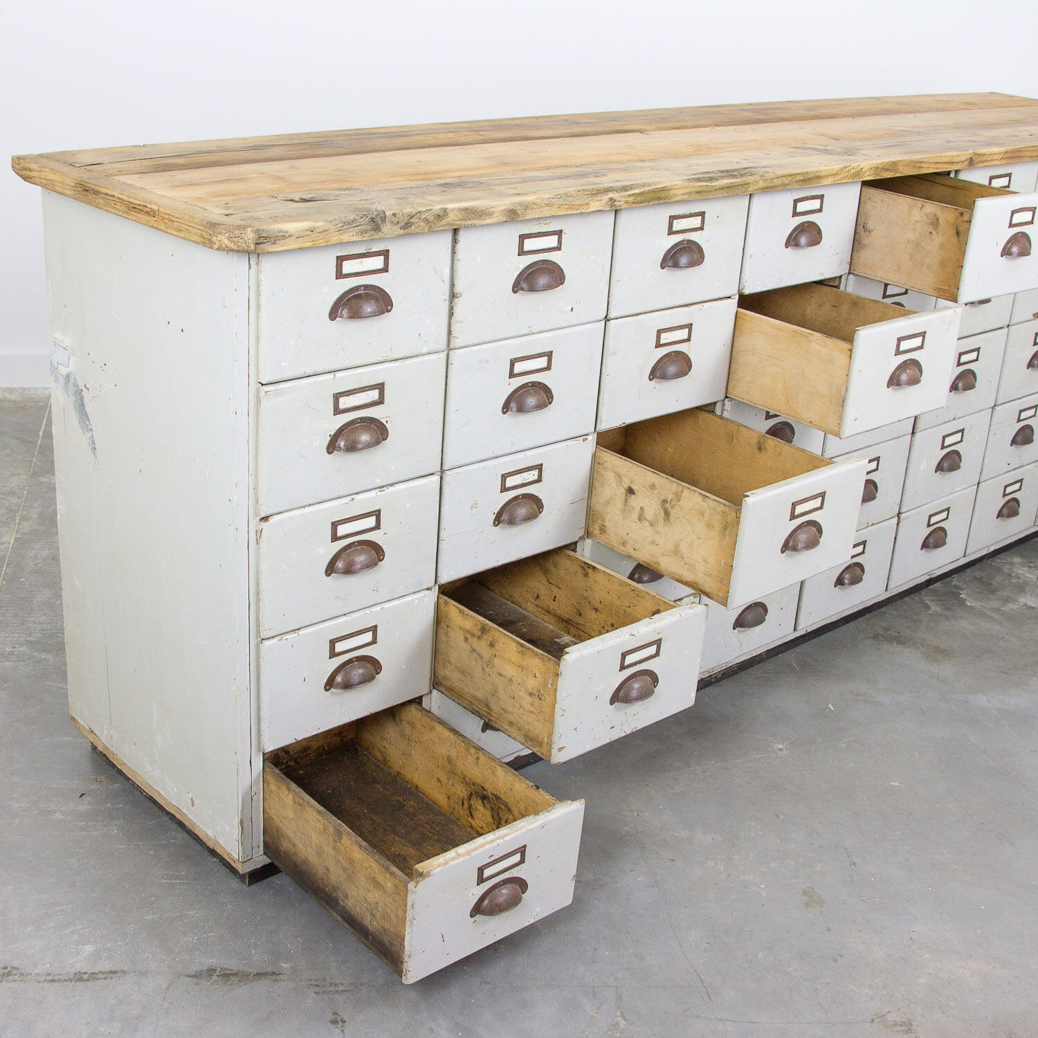 Vintage bank of drawers