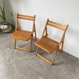 70s beech folding chairs