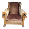 Leather club armchair with cigar drawers