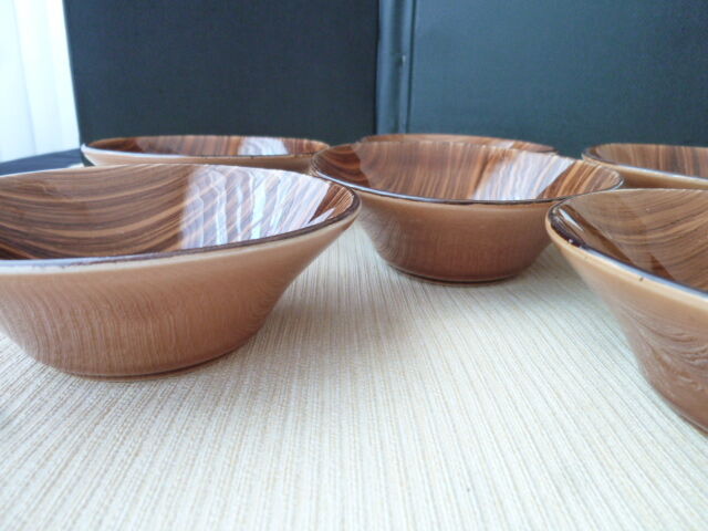 Set of 6 cups Digoin Sarreguemines Model Domino Vintage