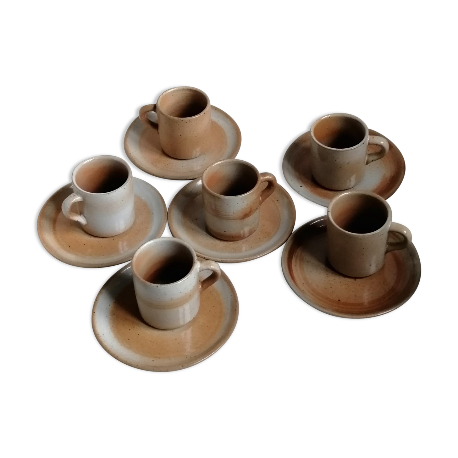 6 coffee cups Grès du Marais France