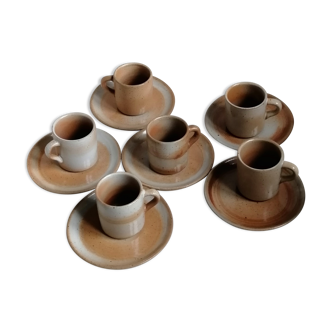 6 coffee cups Grès du Marais France