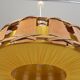 Vintage hanging lamp with rattan shade, palm leaf and fabric, 1970s