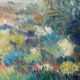 Old painting, landscape, summer garden, 70s/80s