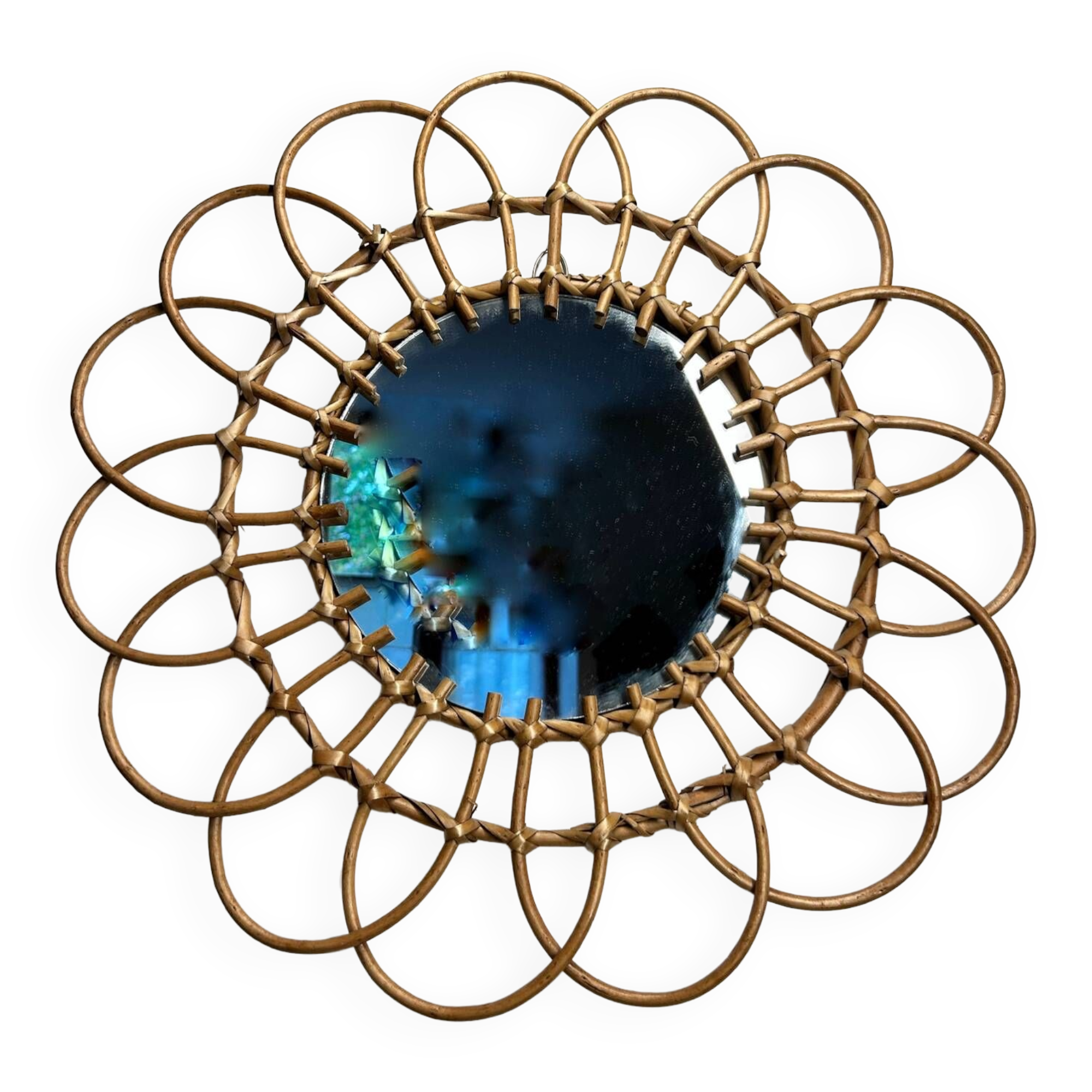 Rattan mirror from the 70s