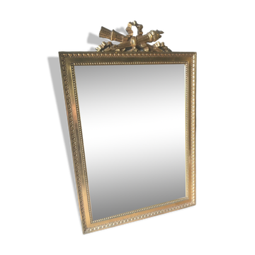 Golden mirror in Napoleon III style 70x46cm