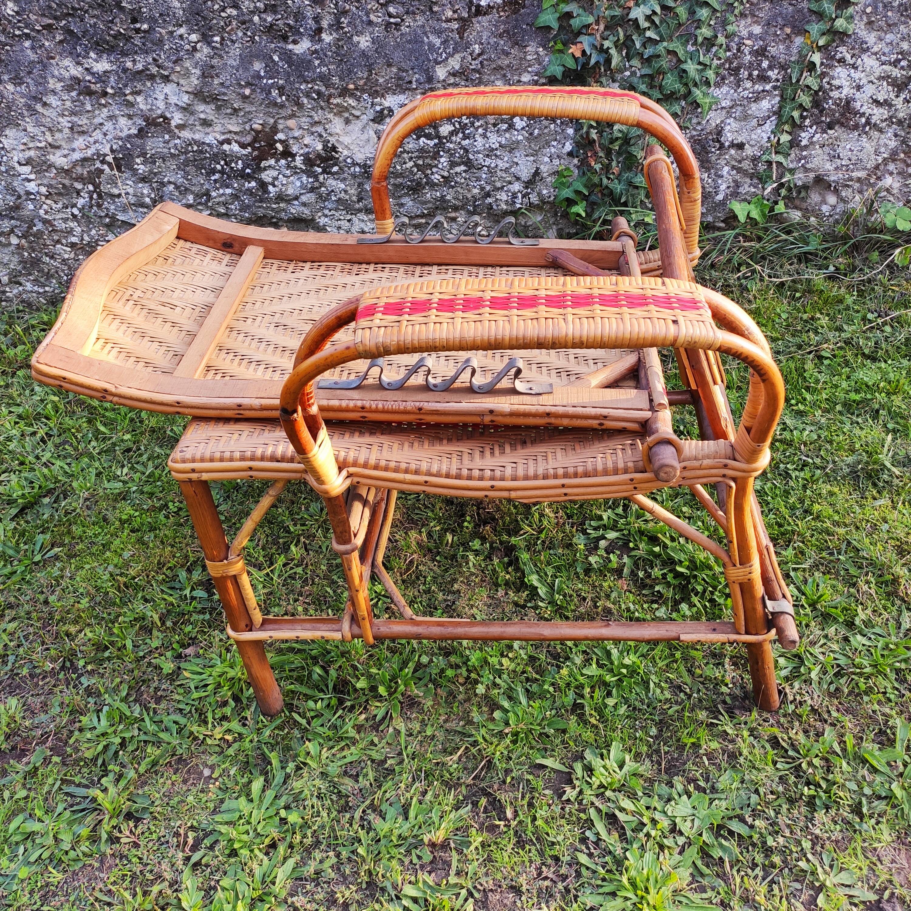Old rattan armchair