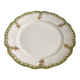 Vintage round green Limoges porcelain serving platter with gold trim
