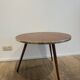 Vintage wooden coffee table with compass legs