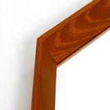 Very nice 1960s octagonal teak wall mirror | 45cm