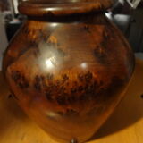 Turned wooden vase