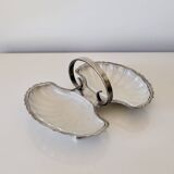 Vintage Double Shell Serving Dish - Silver Plated with Cup