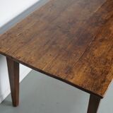 Antique Fruitwood & Oak Early 20th Century French Rustic Farmhouse Dining Table