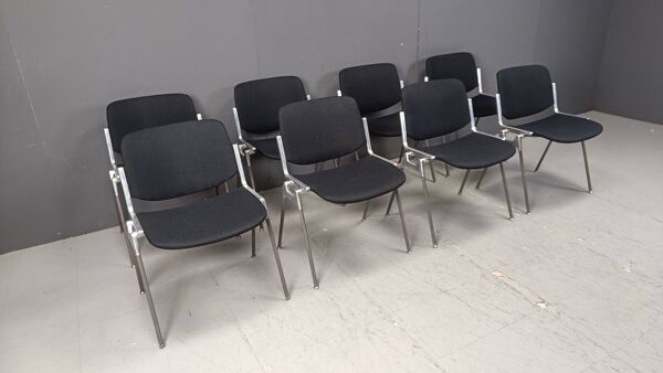 8 chaises vintage DSC 106 de Giancarlo Piretti pour Castelli