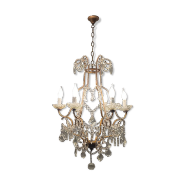Italian vintage crystal beaded chandelier