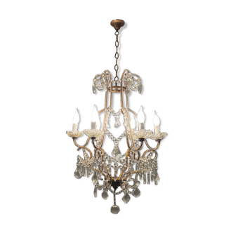 Italian vintage crystal beaded chandelier